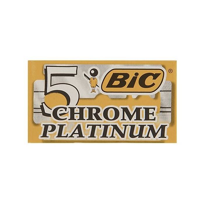 تصویر تیغ یدک سنتی بیک مدل Platinum Chromium Double Edge بسته 5 عددی